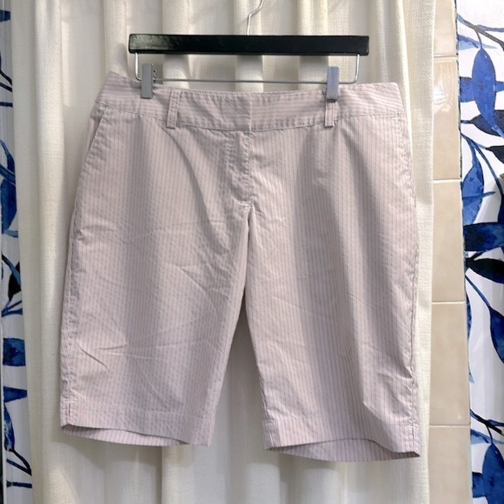 Women Adidas Pink Striped Climalite Polyester & Nylon Golf Athletic Shorts Sz 12
